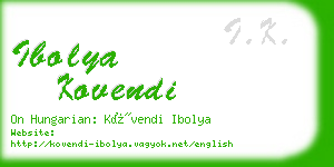 ibolya kovendi business card